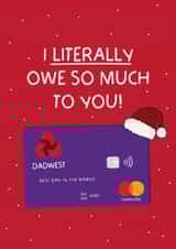 Funny Christmas Card - For Dad - Credit Card created by Puns and Needles