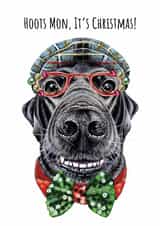 Funny Christmas dog card for friend or loved one - Scottish Labrador - Hoots Mon created by sarahcoxartwork