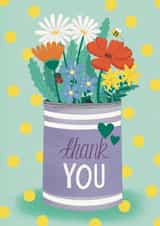 Retro Flowers Thank You Card created by Pixiecraft