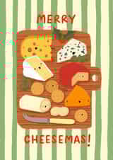 Cute Christmas Card - Cheese Board Pun - Cheesemas created by Nicola Watson