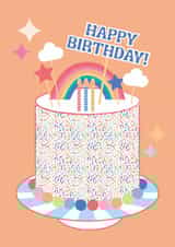 Cute Birthday Card - rainbow sprinkle cake - Happy Birthday! created by Kate & The Ink