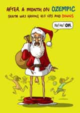 Cheeky Christmas Card - Ozempic Christmas - Santa created by Bryony Jackson Walters