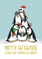 Cute Christmas Card - Penguin Family created by Scrambled Meg Designs 