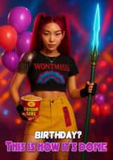 Fun Birthday Card - K-Pop Demon Hunters - Mira created by Kerrylovescards