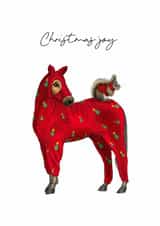 Cute Christmas Card - Christmas Horse And Squirrel created by Beth Goodwin