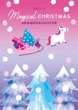 Cute Christmas Card - For Granddaughter - Unicorn created by Holly Fox