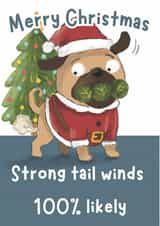 Cute Christmas Card - Pug - Sprout Farts created by Dotts Yard