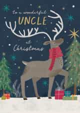 Classic Christmas Card - For Uncle - Reindeer created by Laura Darrington Design Ltd.