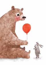 Cute Bear & Bunny Birthday Card - Rabbit Birthday Card for Kids created by Emily Nash Illustration