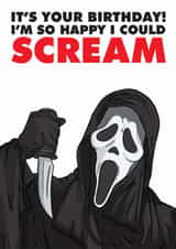 Fun Birthday Card - Ghostface - Scream Film created by LoveFromCo