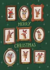 Cute Christmas Card - Santa's Reindeer - Portrait Gallery created by Silky Rose Design