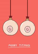 Rude Christmas Card - Tits - Merry Titmas! created by YAWN DESIGNS