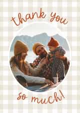 Personalised Thank You Photo Card created by The Pattern Press - Classic Thank You Card - Gingham