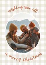 Personalised Christmas Photo Card created by The Pattern Press - Classic Christmas Card - Gingham