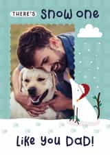 Personalised Christmas Photo Card created by Joanne Hawker - Cute Christmas Photo Card - For Dog Dad - Snow one like you - Pun - From The Dog