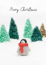 Cute Christmas Card - Felt Penguin created by Lemon and Sugar