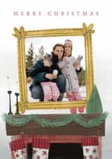 Personalised Christmas Photo Card created by Laurent Collective - Classic Christmas card - Fireplace Mantle