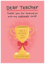 Funny Thank You Card - For Teacher - Award created by Blue Kiwi Design