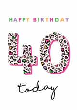 Classic Birthday Card - 40th - Heart Leopard Print created by Michelle Fiedler Design