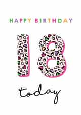 Classic Birthday Card - 18th - Heart Leopard Print created by Michelle Fiedler Design
