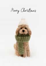Cute Christmas Card - Felt Cockapoo created by Lemon and Sugar 