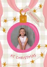 Personalised Christmas Photo Card created by The Pattern Press - Classic Christmas Card - For Daughter - Bauble