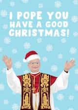 Punny Christmas Card - The Pope - I Pope You Have A Good Christmas! created by Pink Peach Cards