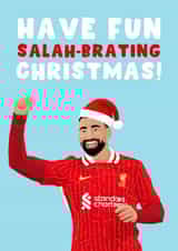 Fun Christmas Card - Mo Salah - Liverpool - LFC created by Pink Peach Cards