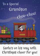 Cute Christmas Card - For Grandson - Santa's Xmas Express Train created by @Cupsie's Creations