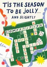 Funny Christmas Card - The Season To Be Competitive - Scrabble created by Kerrie McNeill