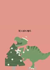 Cute and funny T rex christmas card for the dinosaur lovers. created by iAmAnimated