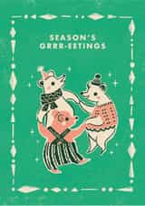 Cute Christmas Card - Dancing Bears created by Vivian Yiwing