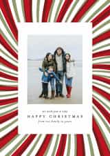 Personalised Christmas Photo Card created by Heather Schertzer - Classic Christmas Card - Peppermint Stripe - Our Family To Yours