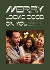 Personalised Christmas Photo Card created by Heather Schertzer - Classic Christmas Card - Merry Looks Good On You