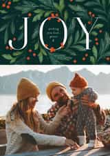 Personalised Christmas Photo Card created by Paper Raven Co. - Classic Christmas Card - Love, Peace And Joy