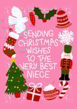 Cute Christmas Card - For Niece - Festive Illustrations created by Ludicrous Prints