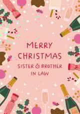 Classic Christmas Card - For Sister & Brother In Law - Festive Illustrations created by The Pattern Press