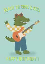 Cute Birthday Card - Crocodile - Croc And Roll created by Ellice Owens Designs