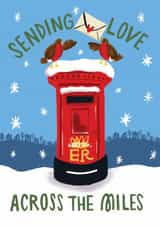 Classic Christmas Card - Sending Love Across The Miles - Post Box created by @AimeeStevens.Design