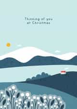 Thinking of You Christmas Card - Calm Winter Landscape - Grief created by Joanne Hawker
