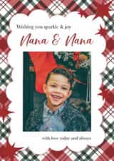 Personalised Christmas Photo Card created by Choo Choo  - Traditional Christmas Card - For Nana & Nana - Sparkle & Joy