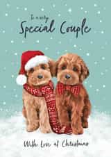 Cute Christmas Card - Cockapoos - For A Very Special Couple created by Debbie Daley Illustrations