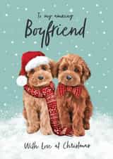 Cute Christmas Card - For Boyfriend - Cockapoo created by Debbie Daley Illustrations