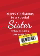 Funny Christmas Card - For Sister - Reduced Sticker created by The Cake Thief