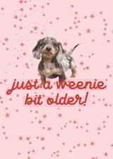 Just A Weenie Bit Older Sausage Dog Card For Dachshund Lovers created by Illustratoni