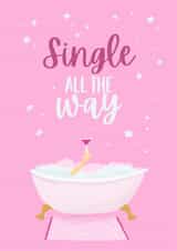 Funny Christmas Card - Single All The Way - Bath & Wine created by Sian Moore Illustration