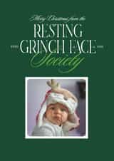 Personalised Christmas Photo Card created by Carrie ONeal - Funny Christmas Card - Resting Grinch Face