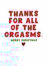 Rude Christmas Card – Thanks for All the Orgasms created by Pink Peach Cards