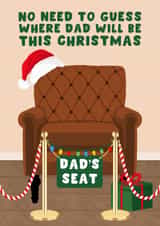 Funny Christmas Card – Dad’s Seat – Reserved Armchair created by Pink Peach Cards