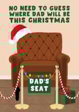 Funny Christmas Card – Dad’s Seat – Reserved Armchair created by Pink Peach Cards
